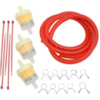GOOFIT Filtro Combustible- 4-8mm Universal Moto con Tubo para Pit Bike Scooter Ciclomotor ATV Cafe Racer Go kart Rojo